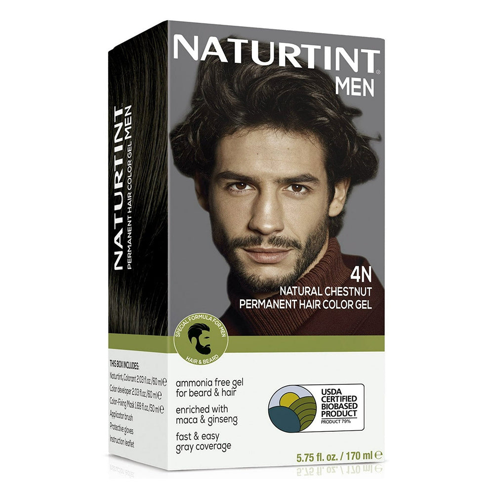 Naturtint 4N Natural Chestnut Mens Permanent Hair Color Gel Fast andEasy Gray Coverage 5.75Oz (170ml)